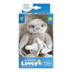 Dr. Brown's Baby Lovey Pacifier & Teether Holder, Sloth with Grey HappyPaci, 100% Silicone, 0-6m