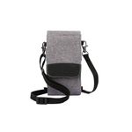 Cell Phone Pouch Mobile Phone Neck Pouch Phone Bag with Shoulder Strap Carrying Case Phone Wallet Bag For Man and Women (Double Layer, Gray)