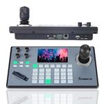 Tenveo PTZ Camera Controller 4D Joystick with 5" LCD Screen Preview PoE IP PTZ Keyboard Controller for Church Live Streaming Meeting Education,