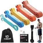 FitBeast Pull Up Bands Set, 5 Different Levels Resistance Band Pull Up for Calisthenics, CrossFit, Powerlifting, Muscle Toning, Yoga, Stretch Mobility, Premium Rubber Pull Up Assistance Bands