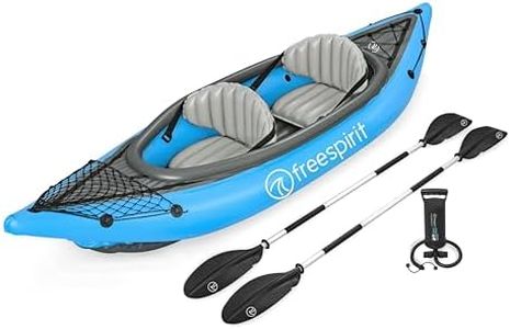Freespirit Sobek Inflatable Kayak Set for 2 People with Aluminium Paddles, Air Hammer™ Pump, Fins & Carry Bag, Inflata-Shield™, Suitable for Lakes, Rivers & Oceans, Water Sports, 10.1ft (331cm)