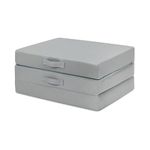 SAPPHIRE 12 cm Tri-Fold Foam Folding Mattress and Z Bed Sofa for Guests or Floor Mattress with 100% foam filling (Cube Grey)