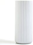 Elevate Your Home Decor with Our Elegant 20 cm White Ribbbed Ceramic Vases - Perfect for Table Centerpieces and Floral Pampas Grass Arrangements