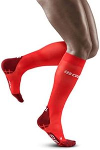 Men’s Compression Run Socks - CEP Ultralight Tall Socks for Performance, Lava/Dark Red, 3