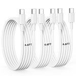 USB C to USB C Cable [3Pack-6.6FT] 3A/60W PD Fast Charger USB Type C Data Cable for iPhone 16/15 Series, MacBook Air,MacBook Pro 14/13 inch,iPad Pro 12.9''/ 11'',iPad Mini 6,Pixel 6/6 Pro,Galaxy S24