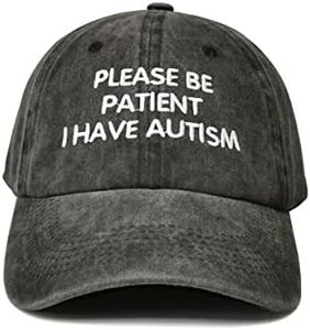 Hepandy Embroidered Baseball Hats for Men Women, Please Be Patient I Have Autism (Washed Black), One Size