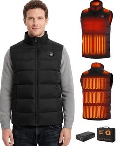 Men's Heated Vest with 16000mAh Battery,15 Heating Zone Heated Vest for Men