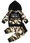 i-Auto Time Toddler Baby Boy Camouflage Outfits Set Long Sleeve Daddy 's Boy Camo Hoodie Top with Pocket +Pants (Camo Hoodie+Pants, 6-12 Months)