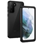 Lanhiem Samsung Galaxy S21+ Plus Case, IP68 Waterproof Dustproof Shockproof Case with Built-in Screen Protector, Full Body Heavy Duty Protective Cover for Galaxy S21 Plus 5G 6.7 Inch, Black