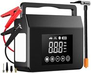 Hieha Jump Starter with Air Compressor, 4000A 12V Car Battery Booster 150PSI (All Gas 8L Diesel), 15000mAh Power Bank & Quick Charge, 3-Mode Flashlight, Portable Jump Starter for Car, Truck, Boat