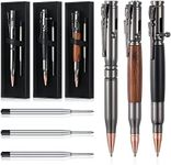 Crtiin 3 Sets Bullet Pens for Men Bolt Pen Bullet Pen for Pen Lover with Pen Gift Box and Black Ink Refills for Thanksgiving Christmas Valentine's Day Gifts