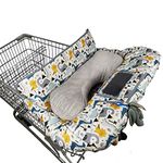 Shopping Cart Cover for Baby/Toddler with Pillow, Cozy High Chair Cover, Removable Bolster positioner, Dinosaur