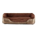 Bunty Deluxe Dog Bed - Small, Medium to XXL Calming Washable Dog Bed - Non-Slip Base, Raised Walls, Fleece Lined Interior, Plush Cushioning, Insulates & Retains Heat - XXL, Cream