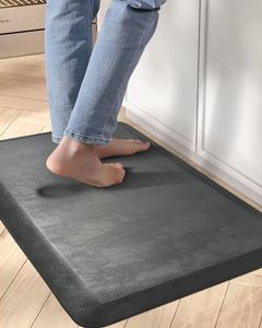 DEXI Kitchen Mat Cushioned Anti Fatigue Small Comfort Floor Runner Rug for Sink Standing Desk Office,1.8cm Thick Cushion 43 x 60cm Dark Gray