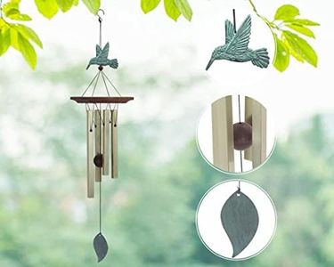 ASTARIN Hummingbird Wind Chimes Outdoor, Soothing Melody Wind Chimes with 4 Aluminum Tubes, Memorial Wind Chimes for Outside Unique Sympathy Gifts for Home Garden Patio Outdoor Decoration