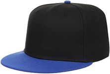 Lids Blank Full Court w/Colored Under Visor Fitted Cap Black/Royal Blue