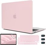 CISSOOK Baby Pink Case for MacBook Air 13 Inch A2337 M1 A2179 A1932 2021-2018 Release, Plastic Chalk Pink Hard Shell Cover with Keyboard Cover & Screen Protector for MacBook Air 13 with Touch ID 2021