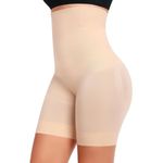 HSR Shapewear Shorts Tummy Control Shapewear Invisible Shaping Shorts High Waisted Body Shaper Shorts Under Dress (Fits Waist : 30 to 39 Inch) (Skin, One Size)