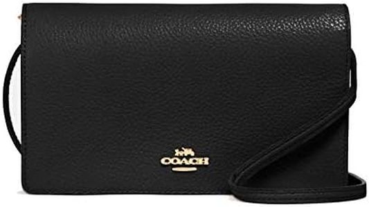 Coach Women's Anna Foldover Crossbody Clutch (Black), Black