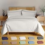 BAMPURE 100% Organic Bamboo Sheets King Set - 6PC Breathable Cooling Deep Pocket King Size Bed Sheets - Ensemble Draps Lit King Bambou - Luxury Bedding Set Fitted Sheet & Pillowcases (White)