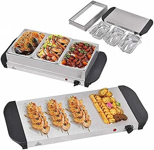 Food Warmer Buffet Electric Server Large Bain Marie Stainless Steel 2.5L x3 Tray