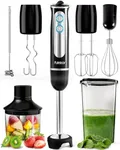 Immersion Blender Set, Hand Blender Electric, Immersion Blender Handheld, 9-Speed, 500W Handheld Blender - Hand Blenders Immersion, Hand Mixer Electric Blenders, Smoothie Blender (7-in-1, Black)