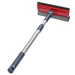 DSV Window Squeegee | 2-in-1 Window Cleaner with Telescopic Pole 20" - 30"(50cm-76cm) | Window Cleaning Tool for Home | Squeegee for Shower Door, Mirror, Windshield