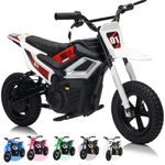 24V Electric Dirt Bike for Kids, 12" Fat Tire 350w Electric Motorcycle with Battery, 10MPH Top Speed, 130 LBS Max Load, Twist Grip Throttle, Mini Dirtbike for Kids, Mountain Off-Road Bike