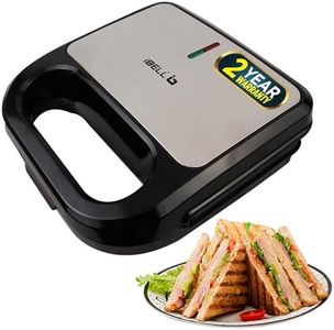 iBELL SM440 Sandwich Maker Electric with Nonstick Grill and Toast Plates, Handle Locking Function, 850W (Black)