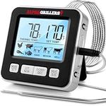 Alpha Grillers Food & Meat Thermometer for Oven w/Temperature Probe, Leave in Digital Oven Thermometer for Cooking in The Kitchen & Grilling with 7 Preset Temperatures & Timer