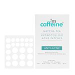 mCaffeine Matcha Tea Hydrocolloid Acne Patches with 0.5% Salicylic Acid | Invisible Waterproof Patches for Active Acne & Pimples | Reduces Acne Size in 2 Uses | for both Women and Men | All Skin Types - 3 Sizes (24N x1)