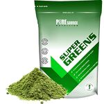 Pure Source Nutrition Vegan Super Greens Powder 18 Superfoods Supergreens Blend with Green Tea, Maca, Inulin, Wheat Grass, Alfalfa, Barley Grass, Moringa, Spirulina, Hemp Seed Powder (1kg / 1000g)