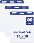 Comix Mini Size Sticky Easel Pad, 15 x 18 Inches Flip Chart Paper for Teachers, Anchor Chart Paper for Office, 30 Sheets/Pad, 3 Pads/Pack