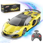 AEROQUEST Lamborghini Remote Control Car, 1:24 Scale Lamborghini Rc Cars with Headlight, 2.4GHz Hobby Rc Race Car for 3 4 5 6 7 8+ Years Old Kids Boy Girls Birthday Gift, Yellow