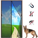 LZHBD Hanging Screen Door - 175x265 cm - Durable Screen Doors with Hook&Loop - Works on a Travel Trailer/RV Door - Pet & Kid Friendly - Black