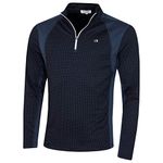 Calvin Klein Mens Micro Grid Half Zip Mid Layer - Navy/White - XL