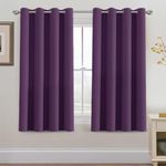 H.VERSAILTEX Blackout Curtains Length Purple Drapes Curtains Elegant for Living Room, Thermal Insulated Small Curtain for Winter / Christmas Holiday, Grommet Top, One Panel 52 inch W x 63 inch L