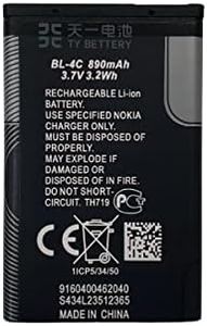 [TY BETTERY] Batteria compatibile con BL-4C Brondi Amico, Amico Semplice +, Amico Sicuro +, President/Nokia N70, 1100, 1101, 6030, 6085, 7200, E50