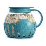 Ecolution Patented Microwave Micro-Pop Popcorn Popper, Borosilicate Glass, 3-in-1 Lid, Dishwasher Safe, BPA Free, 3 Quart Family Size, Teal