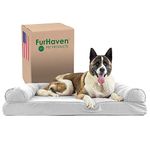 Furhaven Pet Jumbo Quilted Memory Foam Sofa Pet Bed, Silver Gray