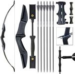 Tongtu Recurve Bow Right and Left Handed Takedown Bow and Arrows for Adult & Youth Beginner 30lb 40lb Traditional Archery Bows Set with 6pcs Arrows