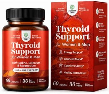 Herbal Thyroid Support Complex - Potent Kelp Iodine Supplement with L Tyrosine, Bladderwrack, Selenium & Pure Ashwagandha for Hormone Balance - Mood & Energy Dietary Pills - 60 Capsules