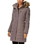 MICHAEL Michael Kors Women's Down Winter Coat with Zip Out Hood, Flannel, Large