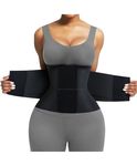 FeelinGirl Workout Waist Cincher Tainer Neoprene Shaper Tummy Slimmer Plus Size Belly Band for Women Black S