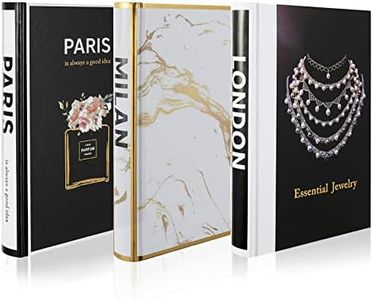 Decorative Books for Home Decor 3 Pieces Decorative Book for Home Decor, Set of 3 Hardcover Modern Decorative Book Stack,Fashion Design Book Stack for Coffee Tables/Shelves(Paris/Milan/London)