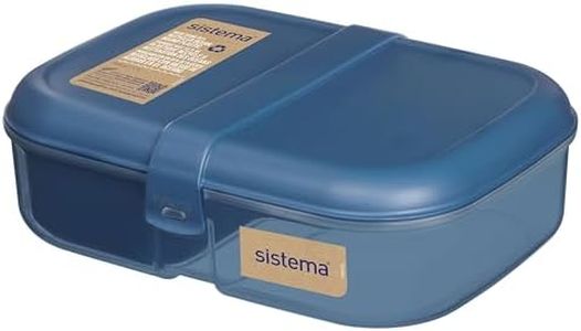 Sistema Ocean Bound Plastic Bento Box, 1.1 L Lunch Box, BPA-Free, Teal or Blue (Colour Not Selectable)