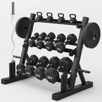 IRIS Multifunctional Weight Rack for Home Gym Suitable for Dumbbell, Weight Plates, and Curl Bar Storage