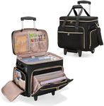 Prokva Rolling Teacher Bag with Wheels, Teacher Tote Bag with Detachable Trolley, Wheeled Teacher Bag Fits for 15.6” Laptop and Teacher Supplies, Black (Patent Design)