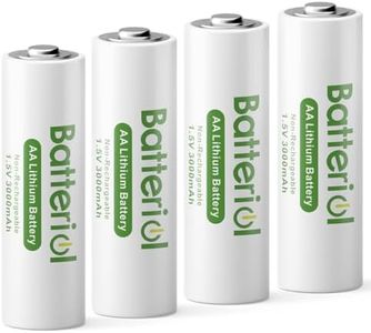 Batteriol Lithium Batteries AA, Double A Batteries 3000mAh 1.5V Long Lasting for Blink Camera, Flashlight, Video Doorbell, Clocks, Remote Control, Non-Rechargeable (AA 4 Pack)