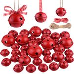 KUUQA 36 Pcs Christmas Jingle Bells Craft Bells Christmas Bells with Star for Christmas Party Christmas Tree Wreath Ornaments Holiday DIY Decorations